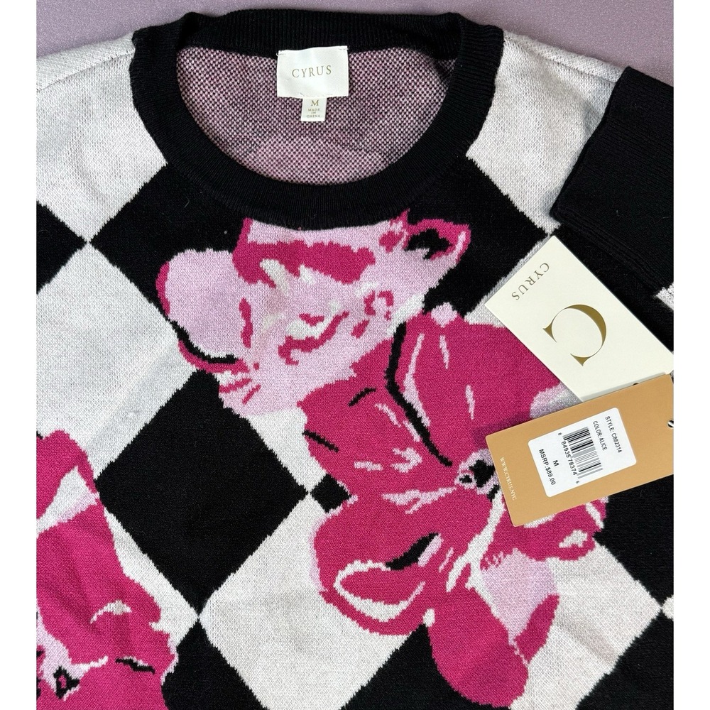 Cyrus Womens M Sweater AOP Floral Design SOFT NWT MSRP $89